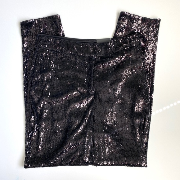 NWT Express High Waist Sequin Ankle Pant - Picture 4 of 16